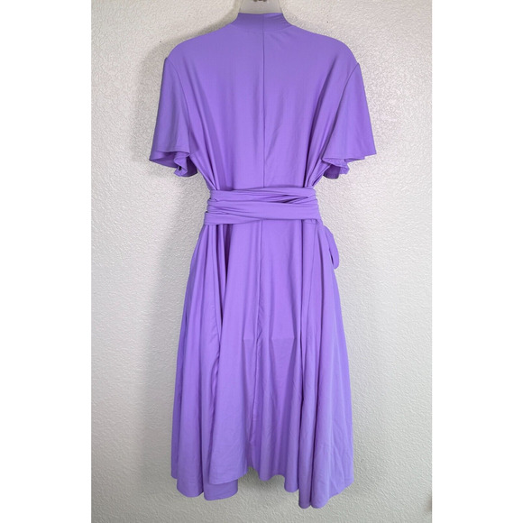 Elhoffer Wrap Dress Womens XL Essential Flutter Midi Cosplay Costume Lavender - Picture 5 of 11